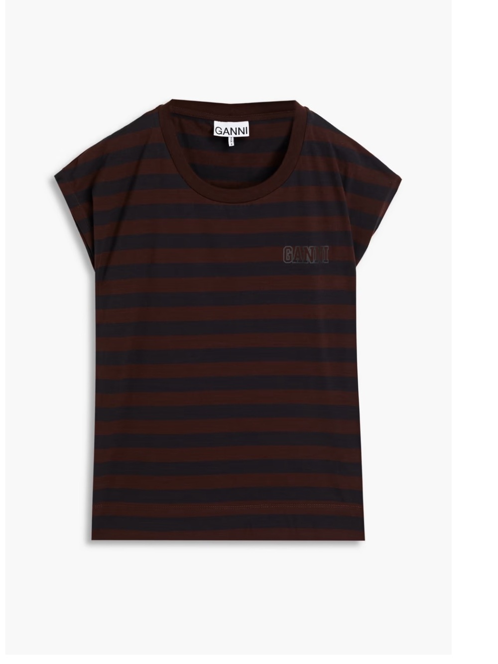 GANNI Striped Crewneck Tee